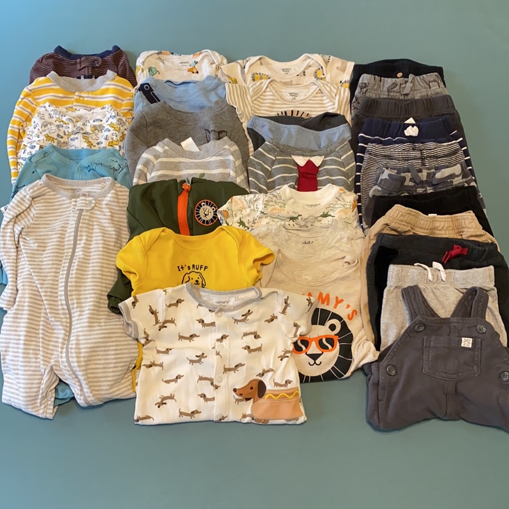 30 piece baby boy 6-9 month wardrobe!